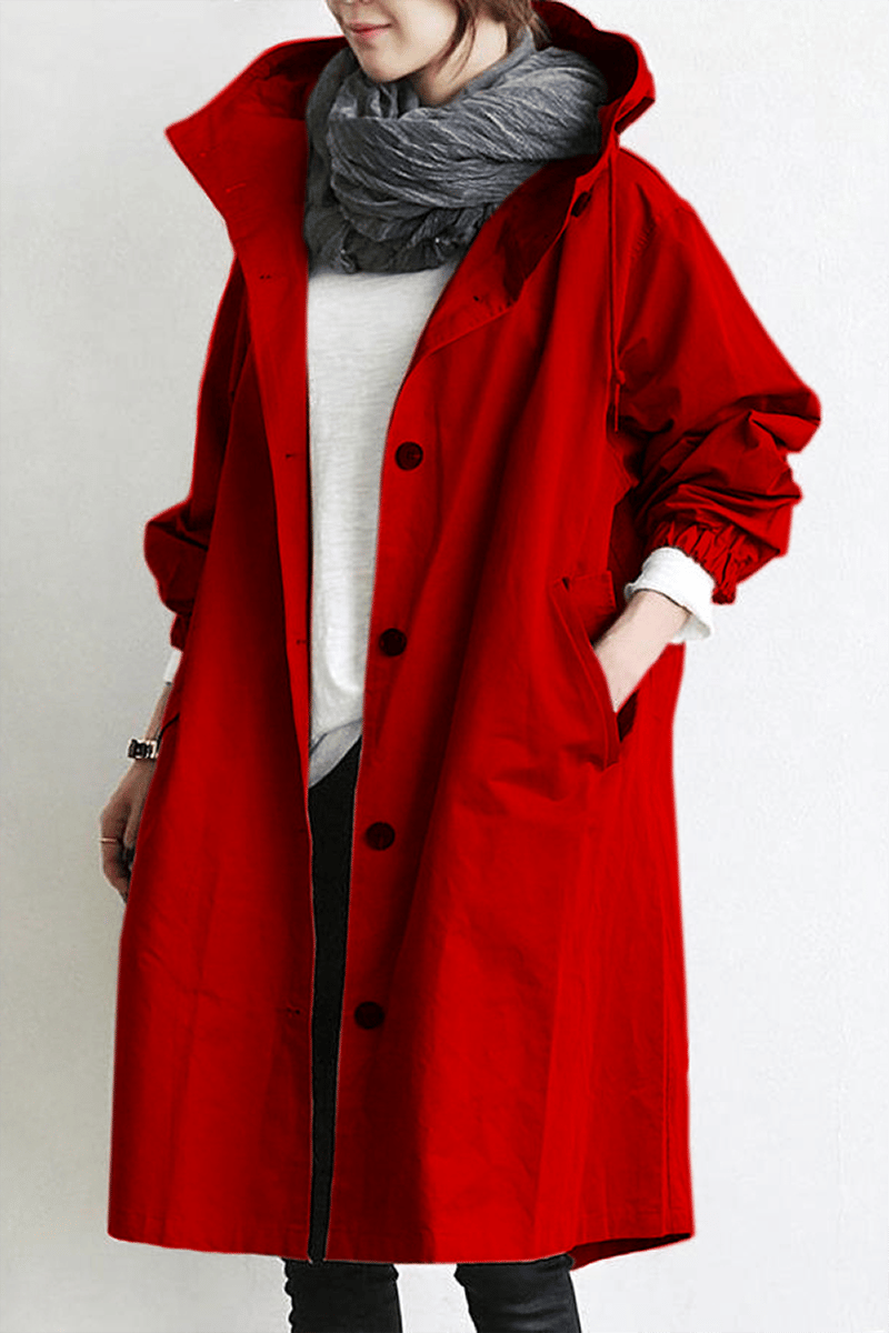 Rowana - Regenfester Damen-Trenchcoat mit Kapuze