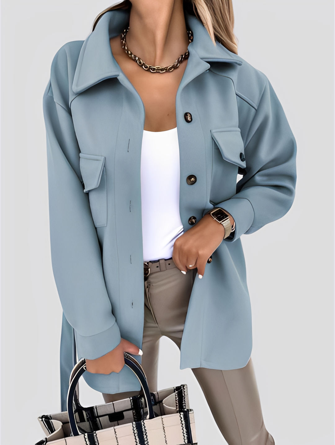 Tiffanie - Moderne, leichte Damenwolljacke mit Reverskragen