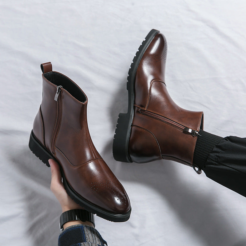 Kennith - Bequeme, elegante Chelsea-Stiefel aus Leder für Herren