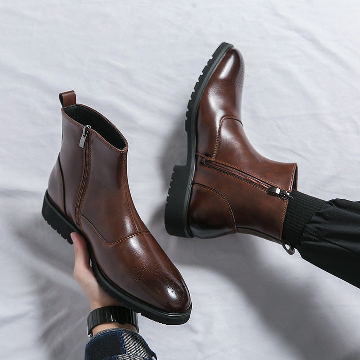 Kennith - Bequeme, elegante Chelsea-Stiefel aus Leder für Herren