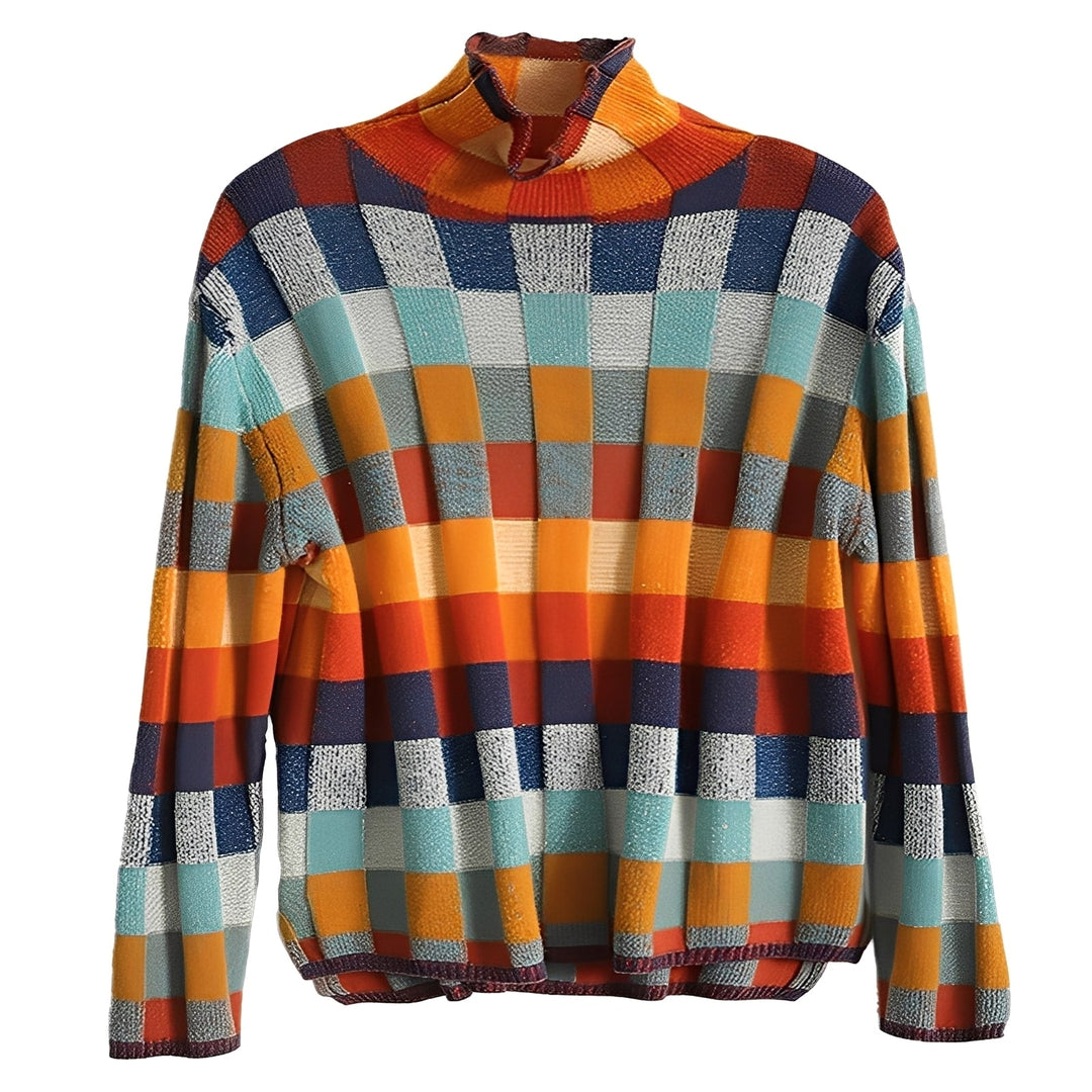 Katherine - Stilvoller Patchwork-Kaschmirpullover für Damen