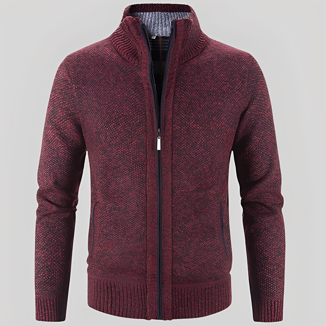 Kelvin - Einfache Herren-Strickjacke mit Reißverschluss