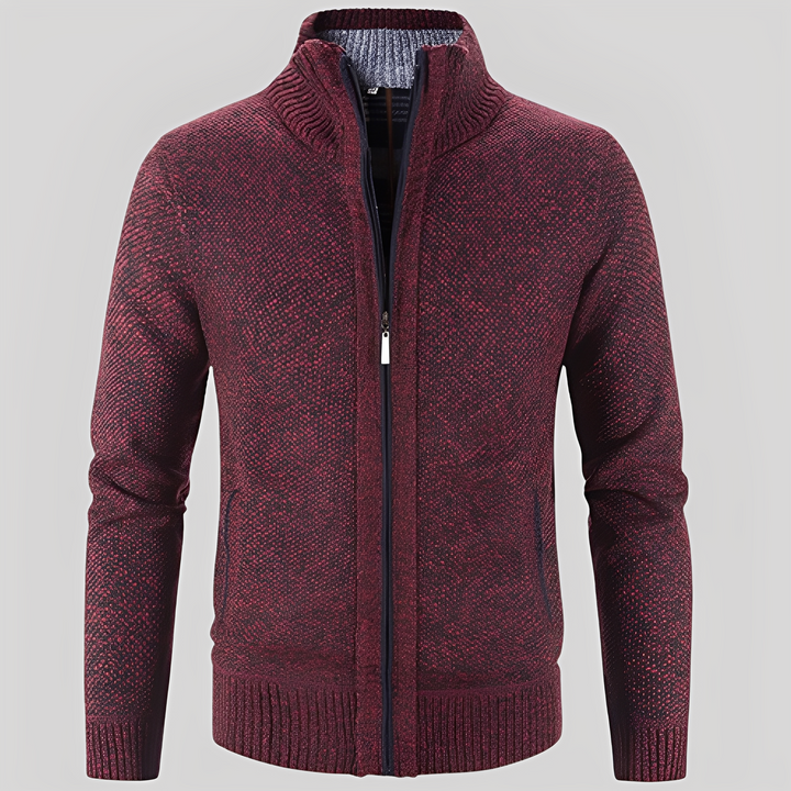 Kelvin - Einfache Herren-Strickjacke mit Reißverschluss