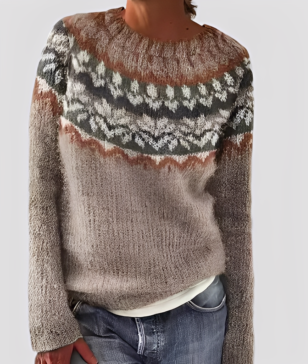 Christal - Eleganter, locker geschnittener Wollpullover für Damen