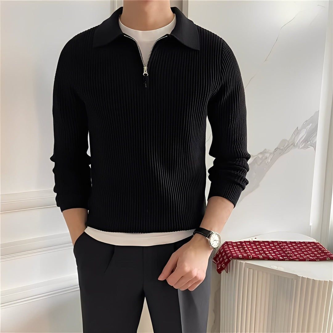 Justin - Eleganter Herrenstrickpullover mit Reißverschluss