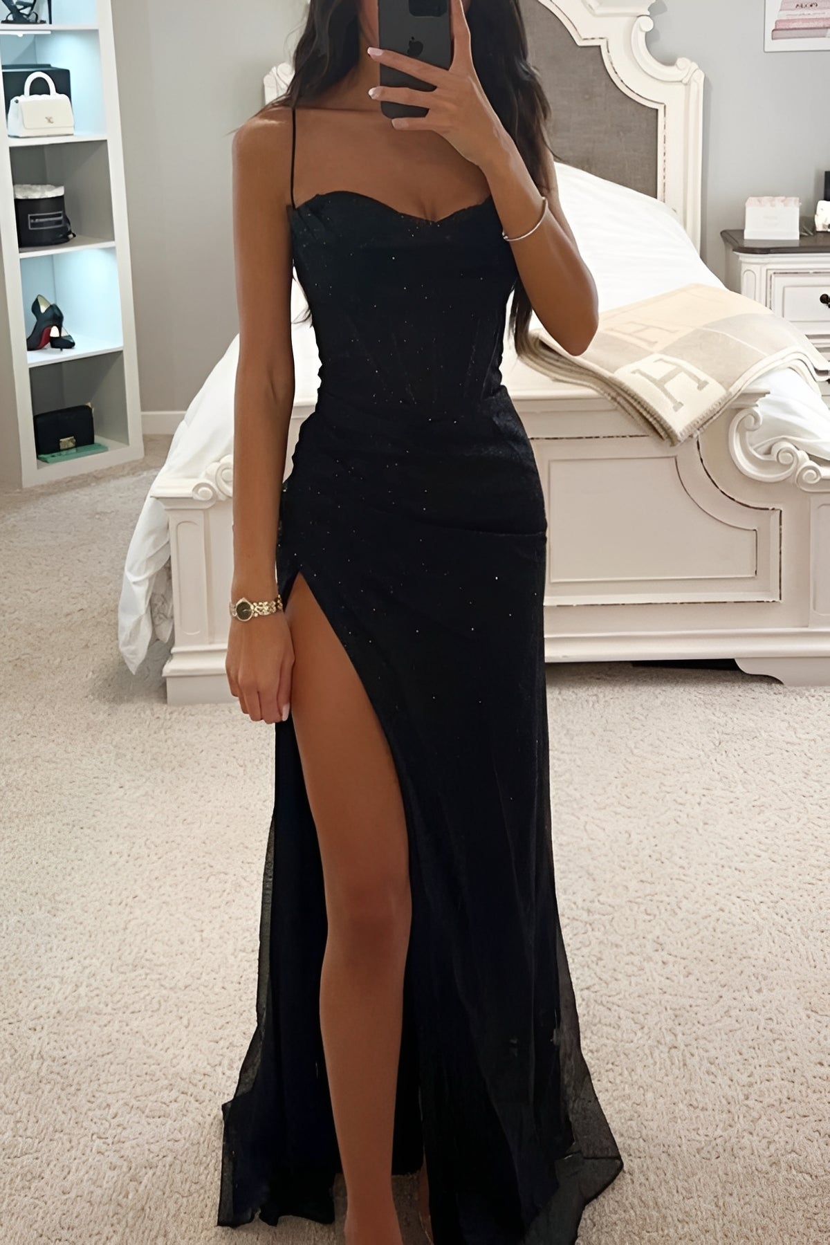 Annalise - Schickes Maxikleid mit Pailletten und Schlitz für Damen