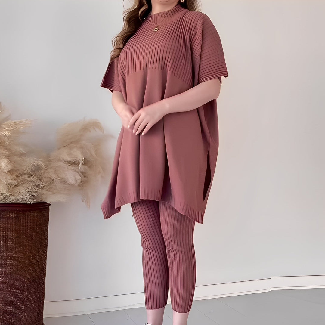 Roxanna - Bequemes, locker geschnittenes Damen-Strickset in zwei Teilen