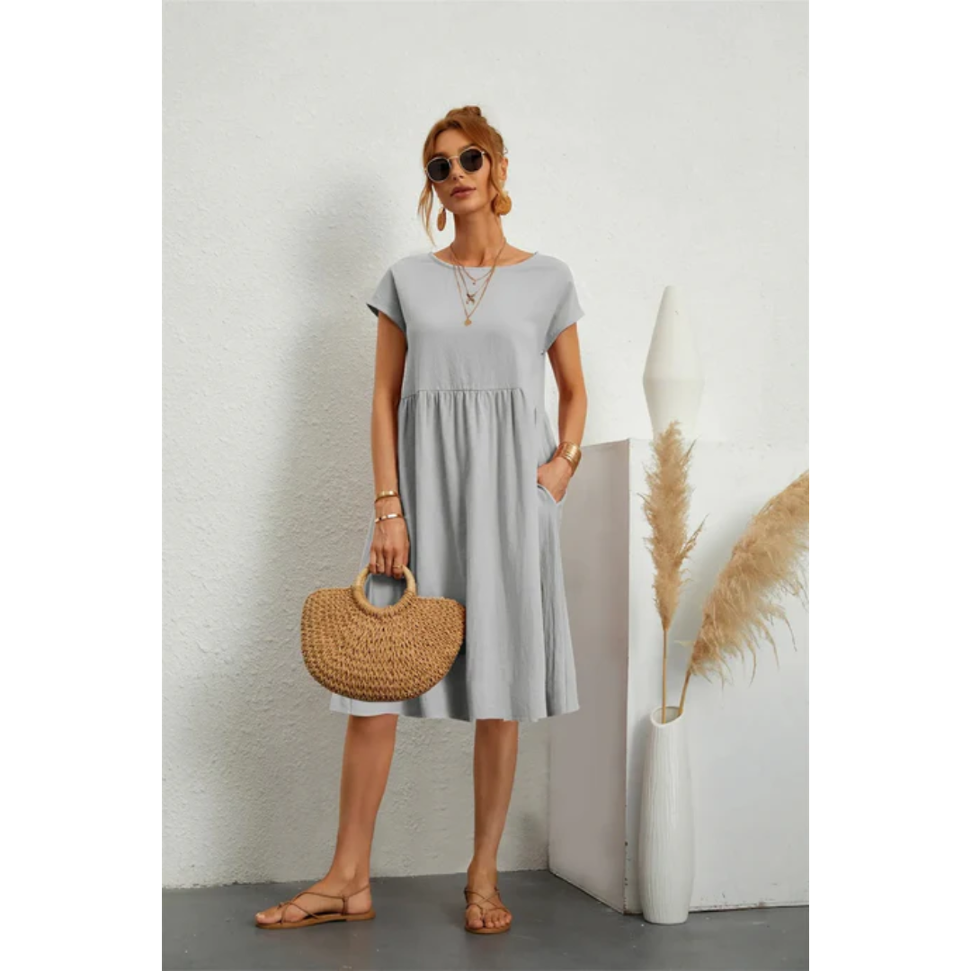 Menali - Kurzes Sommerkleid für Damen mit Midi-Länge