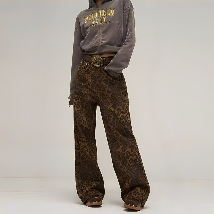 Felecia - Trendige bedruckte Baggy-Jeans für Damen