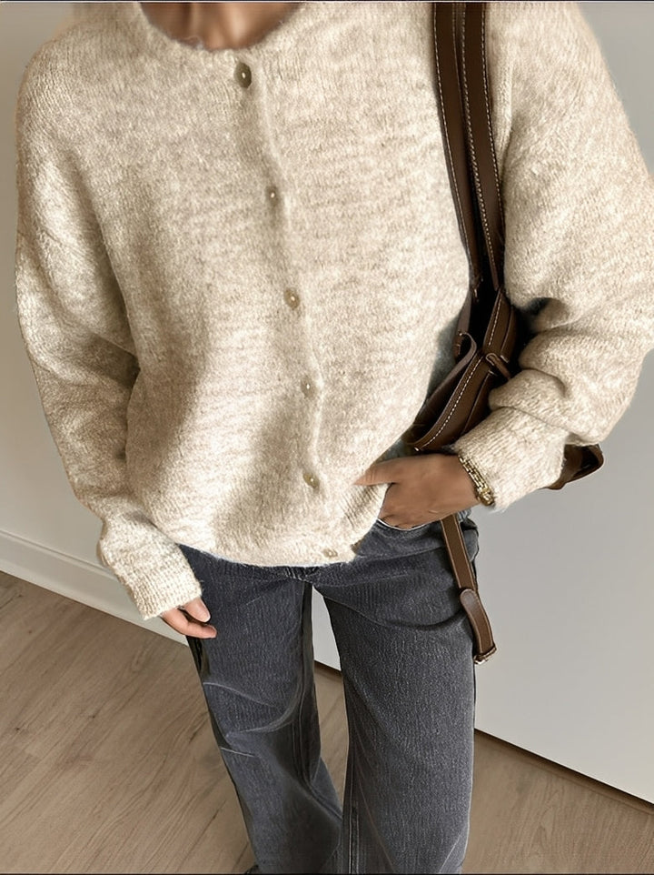 Rowena - Vintage-Wollmantel mit Knöpfen für Damen