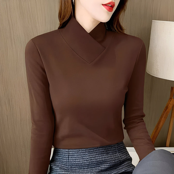 Mikayla - Eleganter, figurbetonter Rollkragenpullover für Damen