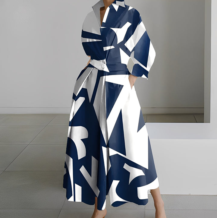 Lavina - Komfortables Kleid mit langen Ärmeln und Taschen für Frauen