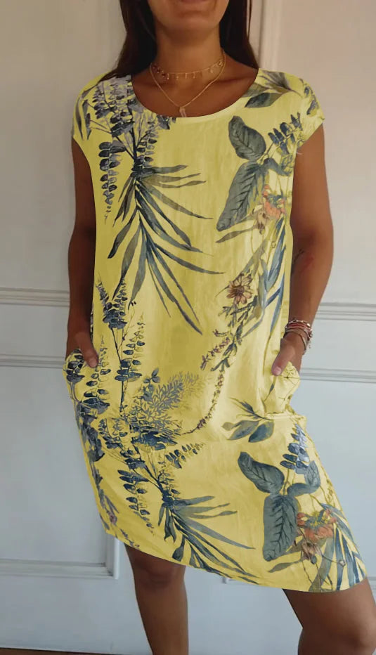 Britt – Kleid mit Druck und rundem Halsausschnitt