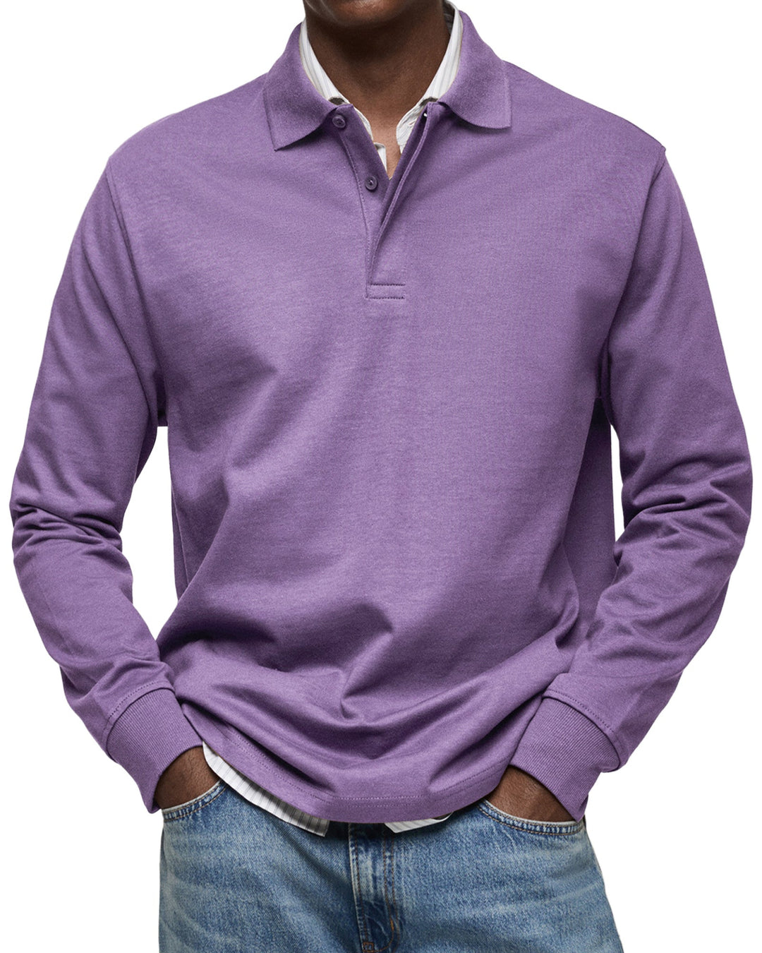 Dewey - Einfaches Herren-Poloshirt mit langen Ärmeln