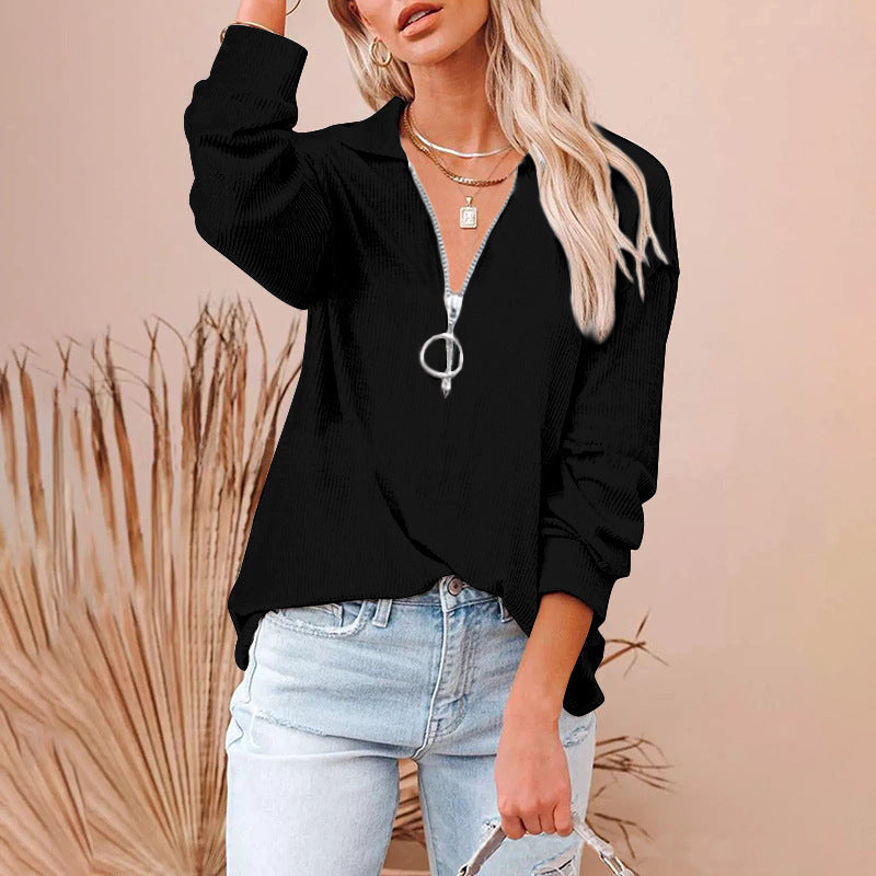 Naomi - Chic 3/4-Ärmelbluse mit V-Ausschnitt