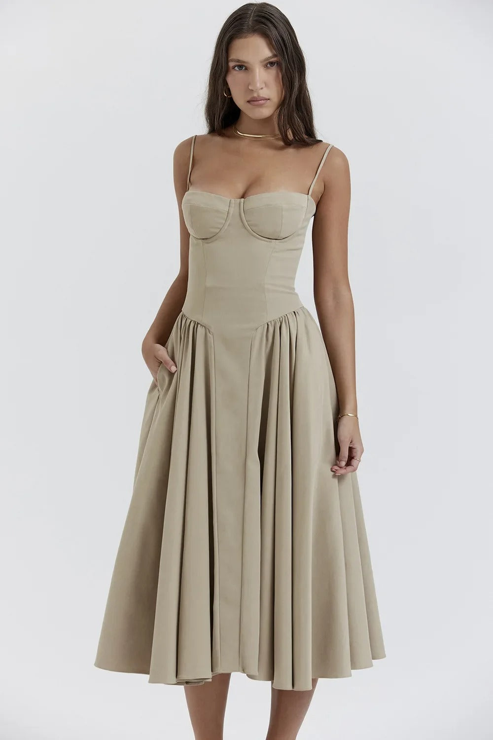 Jutte - Ärmelloses Midi-Kleid für Damen