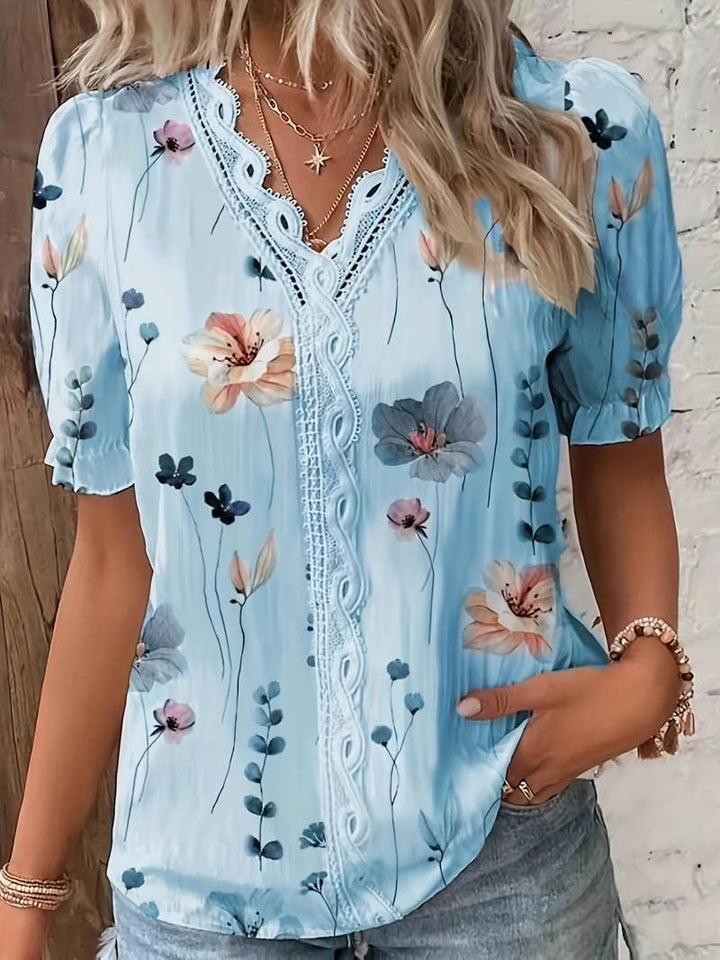 Ava - Frühlingsbluse mit V-Ausschnitt und leichtem Komfort