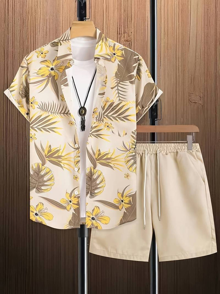 Calvin - Hemd- und Shorts-Set mit Lebendigem Blumenmuster