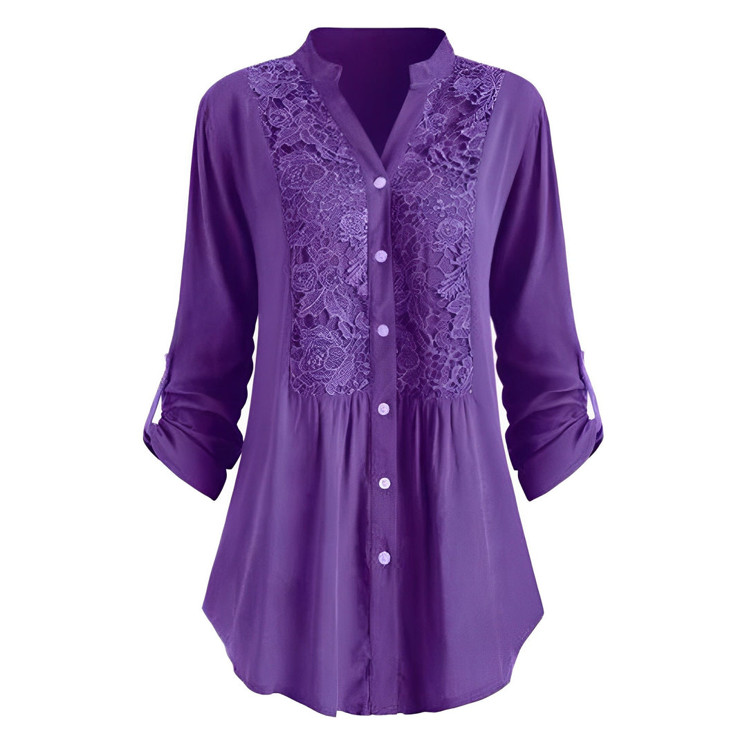 Delaney - Lange, bequeme Damenbluse mit Spitze
