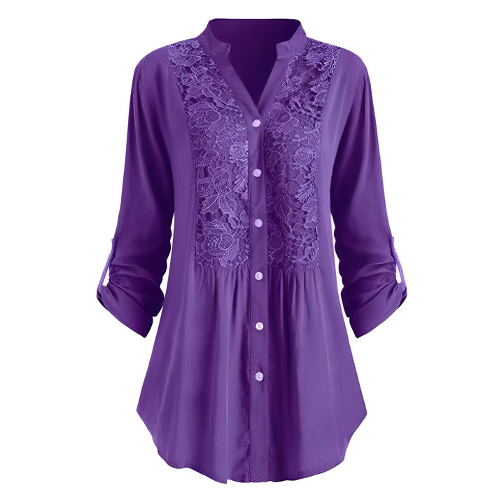 Delaney - Lange, bequeme Damenbluse mit Spitze