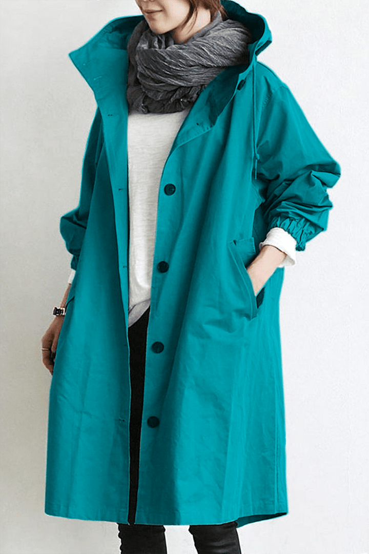 Rowana - Regenfester Damen-Trenchcoat mit Kapuze