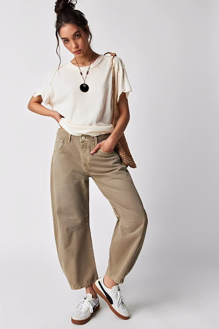 Adrienne - Klassische, weit geschnittene Barrel-Jeans für Frauen