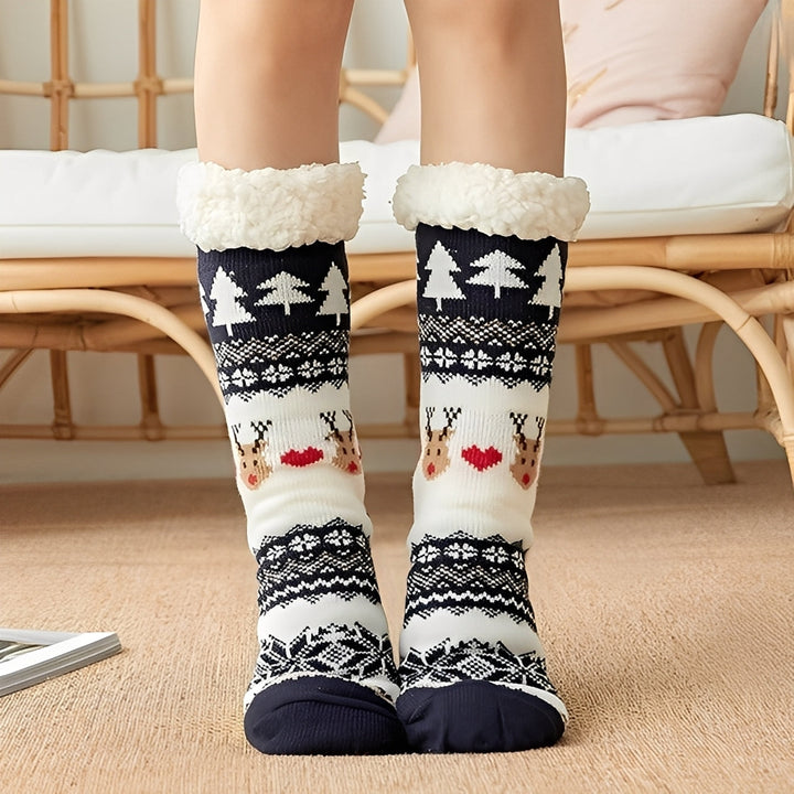 Kassia - Warme Weihnachts-Fußsocken für Damen