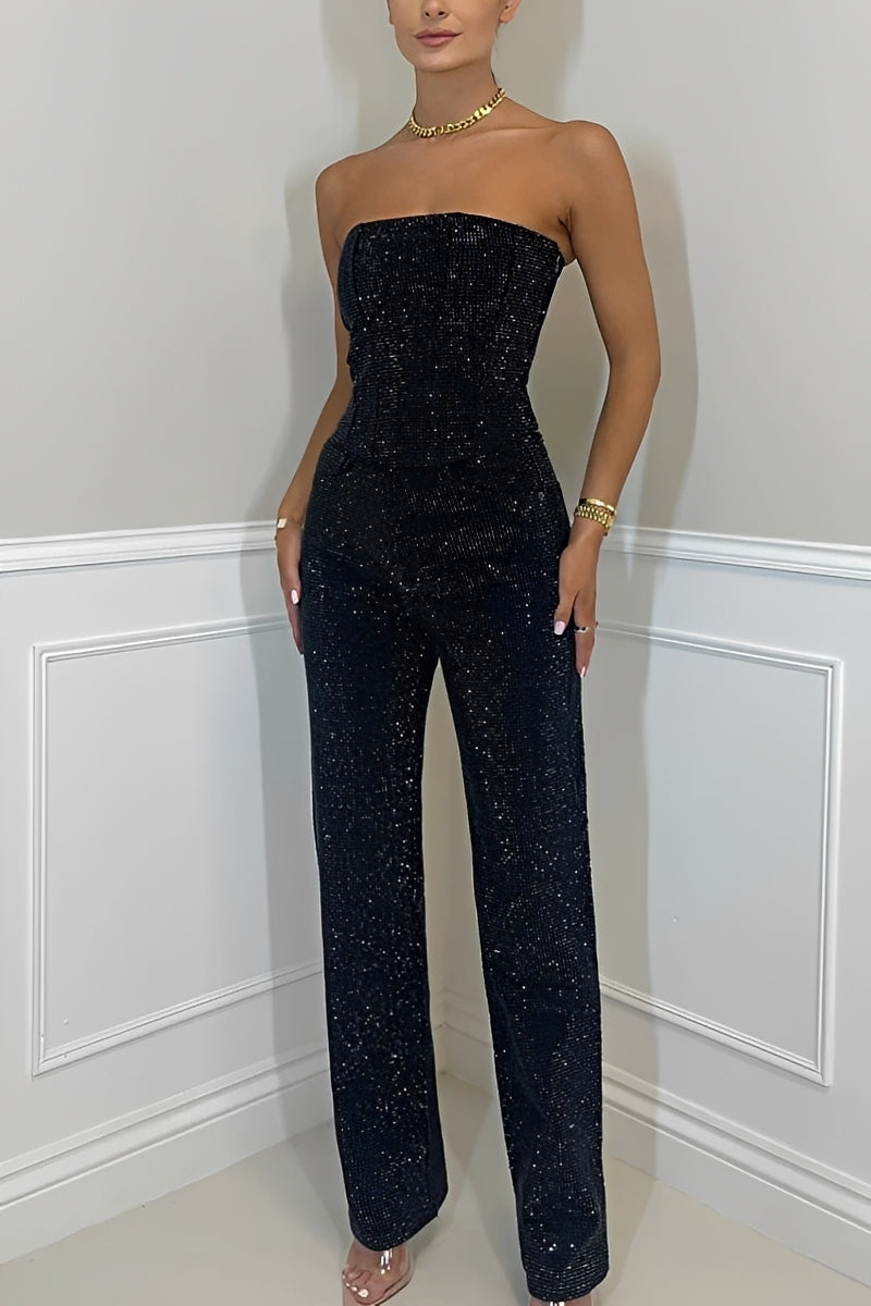 Jessie - Schickes, funkelndes, trägerloses Damen-Set