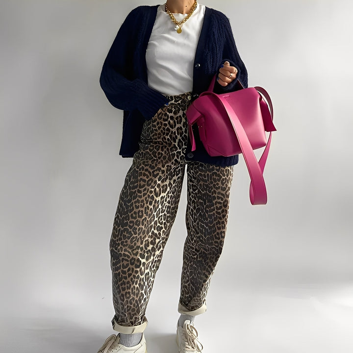 Rowanne - Klassische weite Damenhose mit Muster