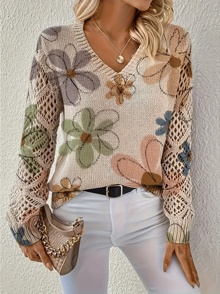 Ashtyn - Stylischer Damenpullover mit Blumenmuster