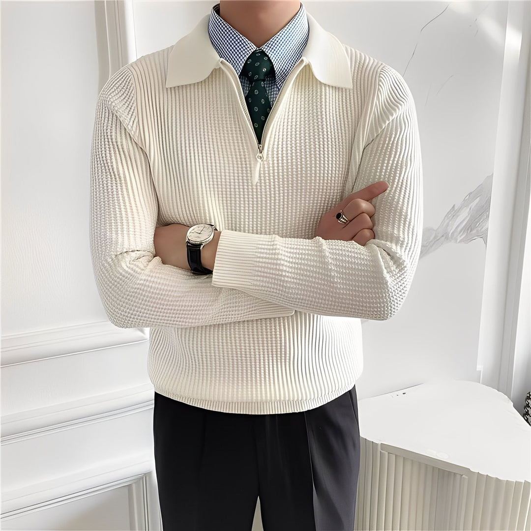 Justin - Eleganter Herrenstrickpullover mit Reißverschluss