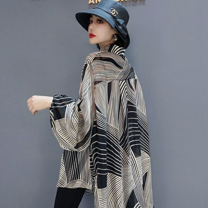 Hazel - Stylische Chiffonbluse mit ungleichmäßigem Schnitt für Damen