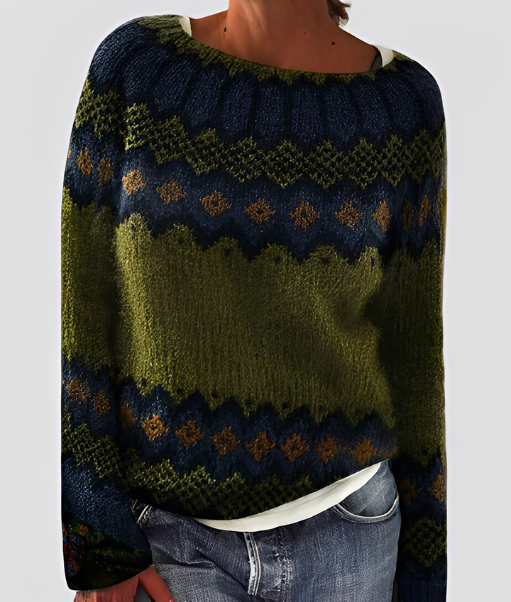 Christal - Eleganter, locker geschnittener Wollpullover für Damen