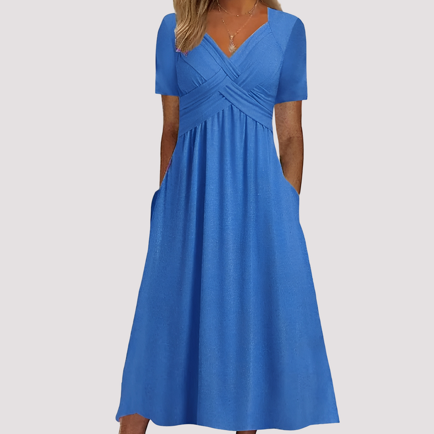 Gabriella - Schickes Midikleid mit V-Ausschnitt für Damen