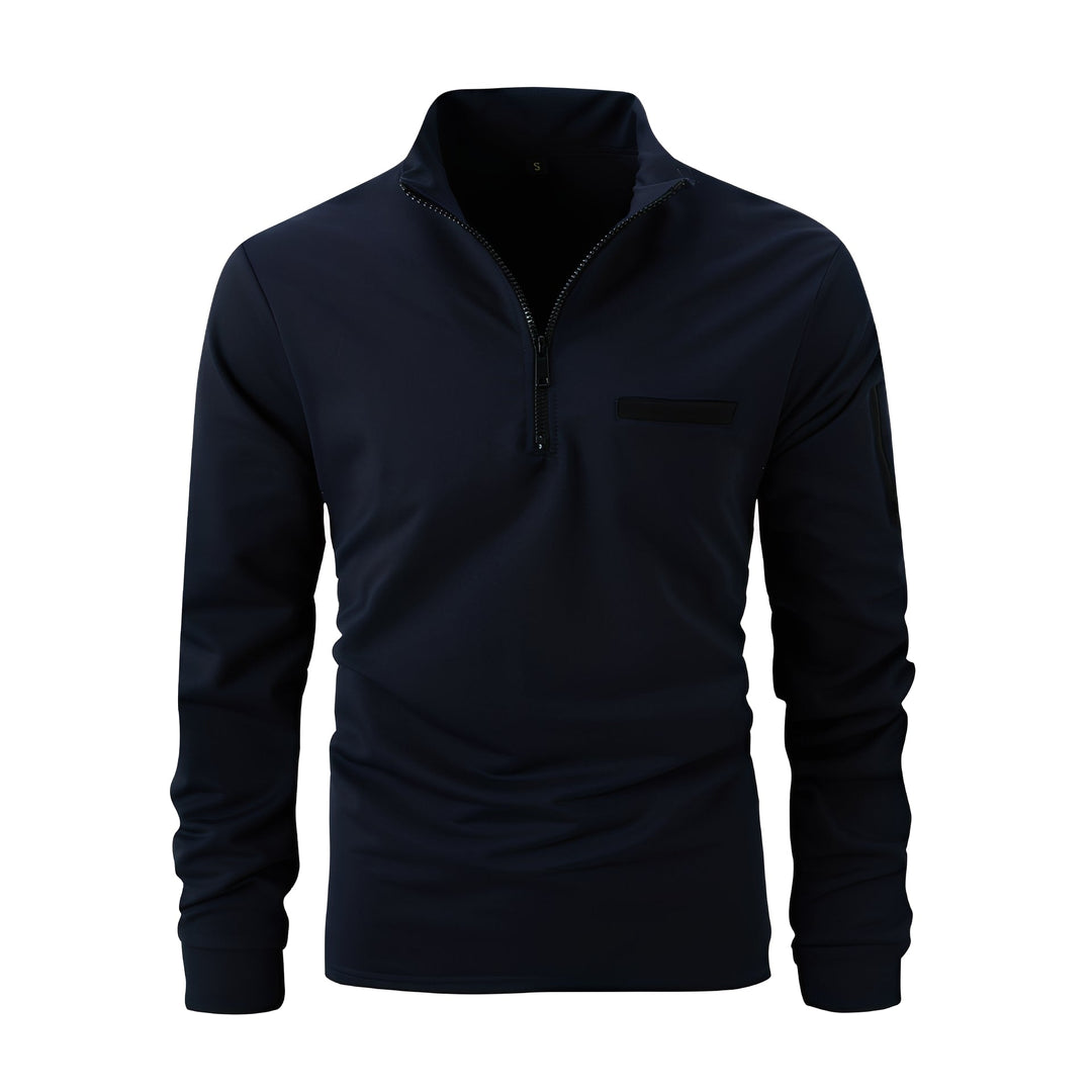 Lucian - Herren-Shirt mit Reißverschluss und Tasche für Freizeit