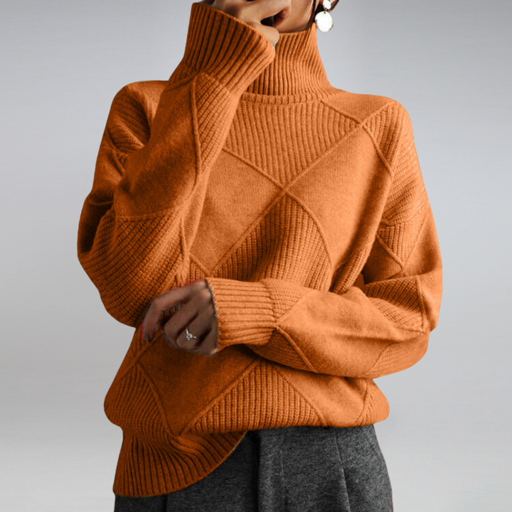 Ashlie - Bequemer, warmer Damenpullover mit Rollkragen