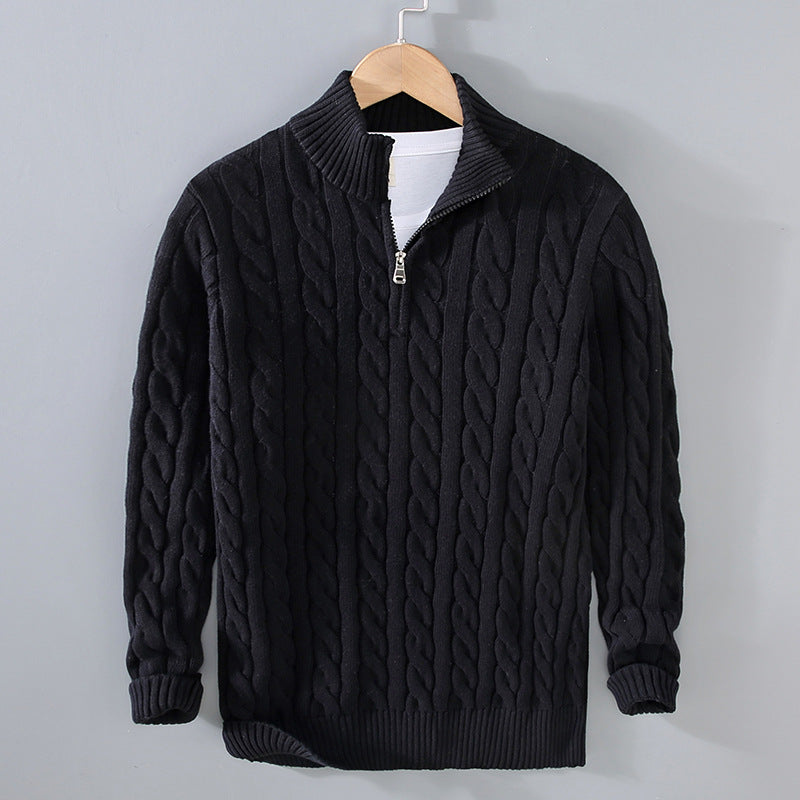 Benson - Bequemer Herren-Kaschmirpullover mit Reißverschluss