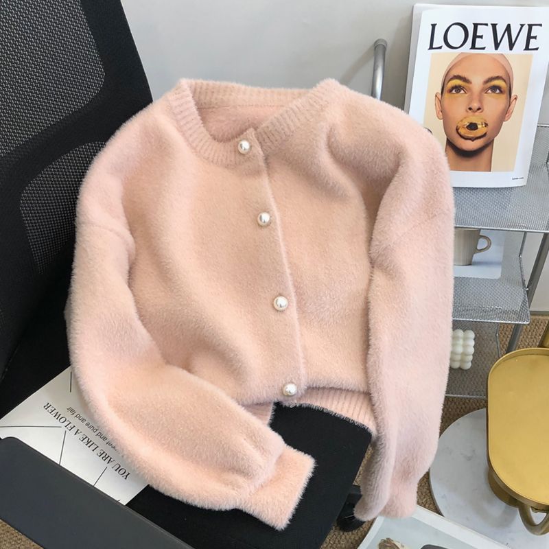 Natille - Damen Kunstpelz-Strickjacke aus weichem Stoff