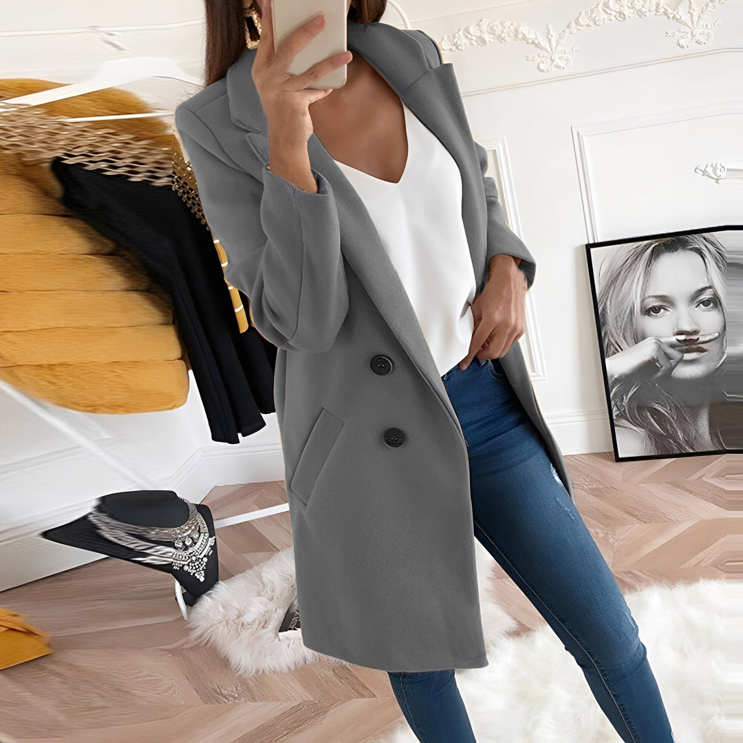 Tiffani - Eleganter langer Damen-Wollmantel