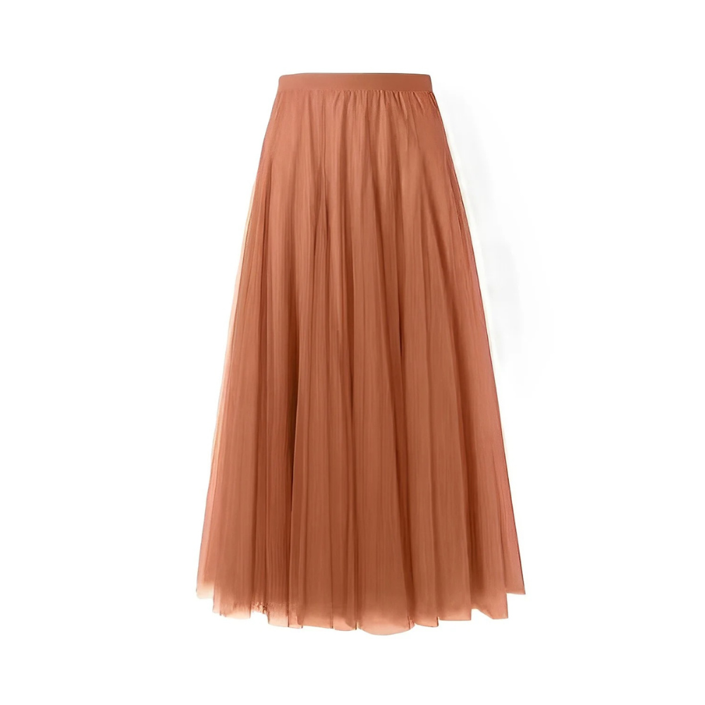 Kelly - Bequemer Midirock aus gefaltetem Mesh für Damen