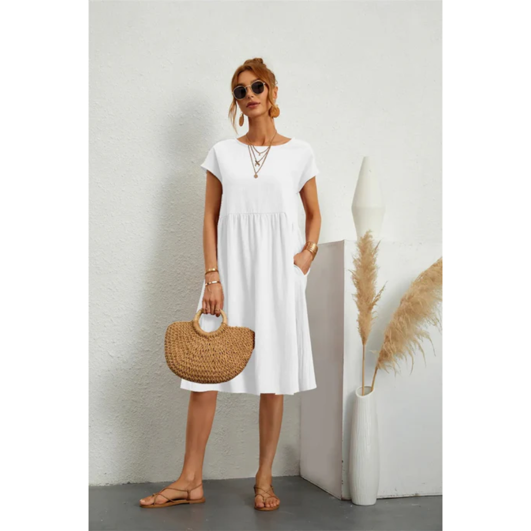 Menali - Kurzes Sommerkleid für Damen mit Midi-Länge