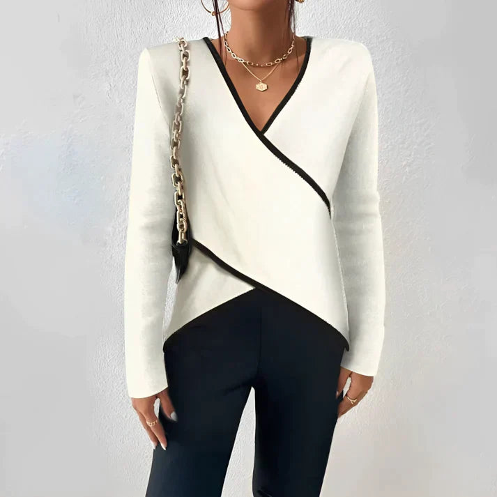 Freydis - Damen-Langarmshirt mit V-Ausschnitt