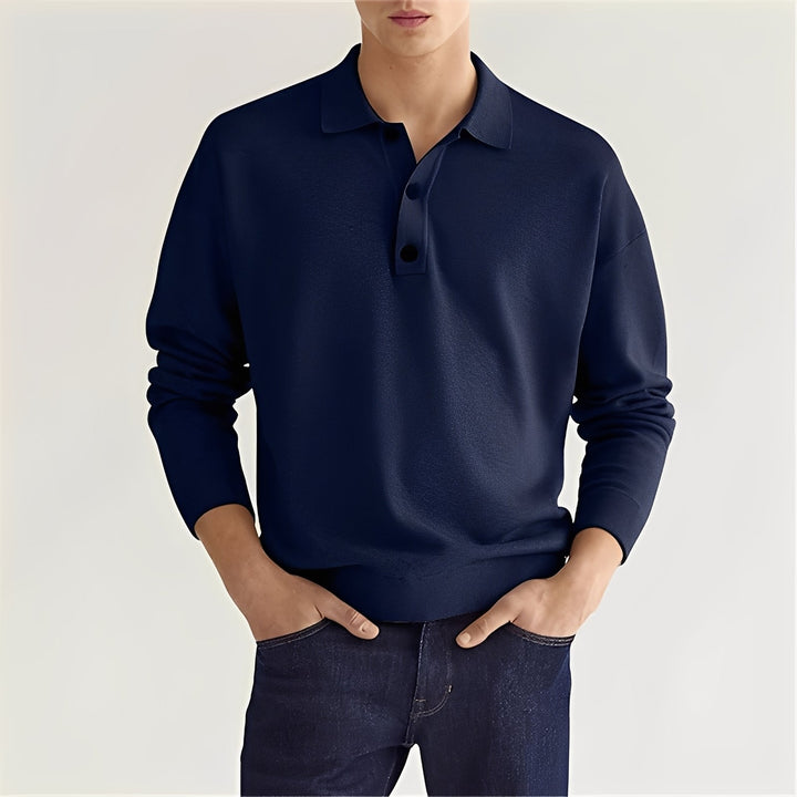 Dominic - Bequemes Langarm-Poloshirt für Herren