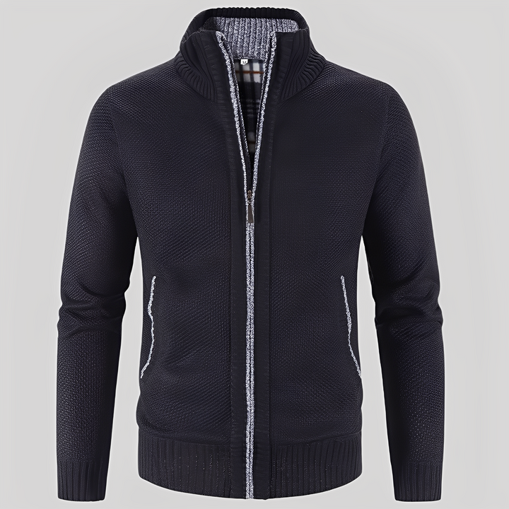 Kelvin - Einfache Herren-Strickjacke mit Reißverschluss