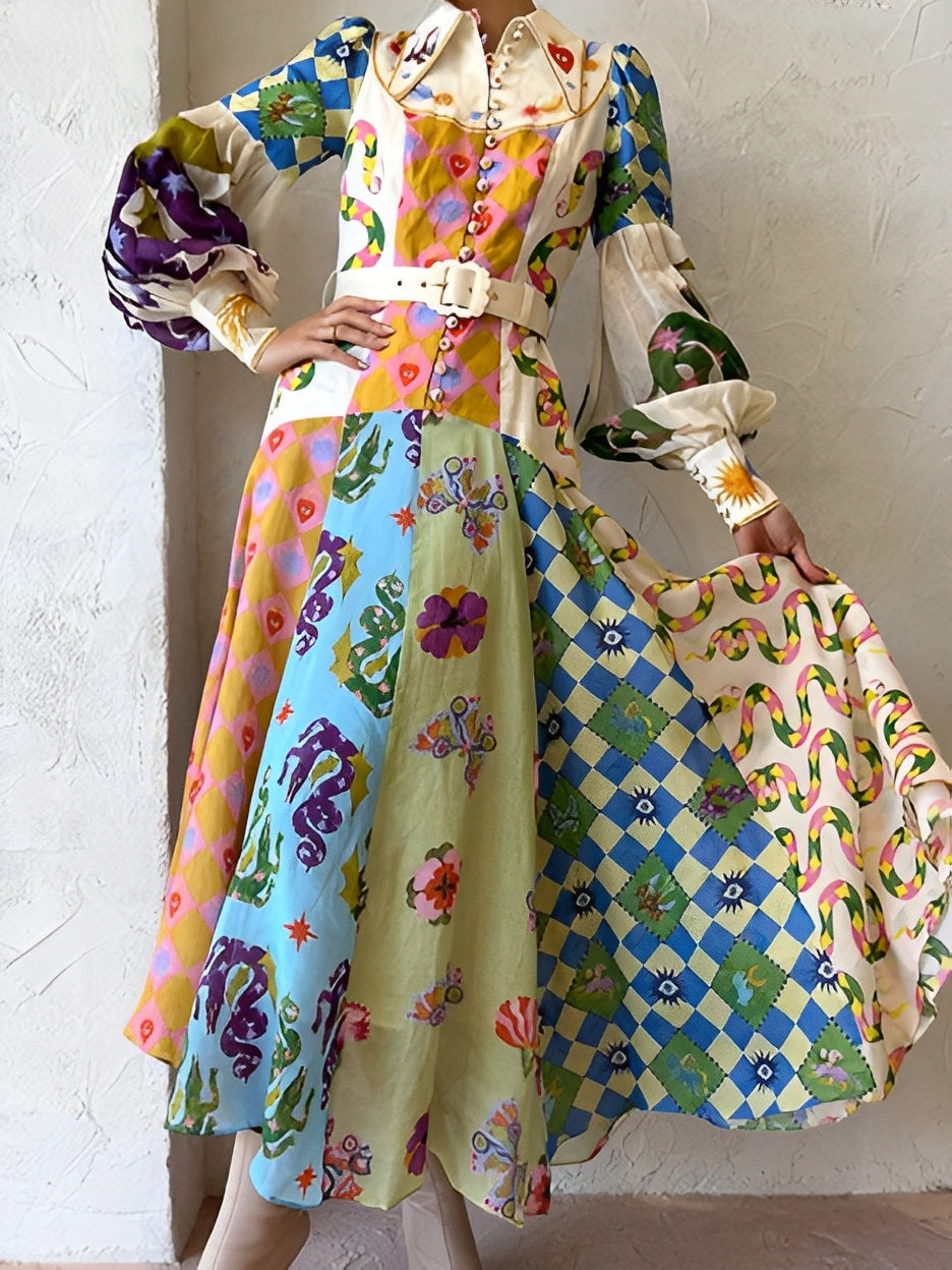 Gemma - Buntes langes Frauen-Maxikleid