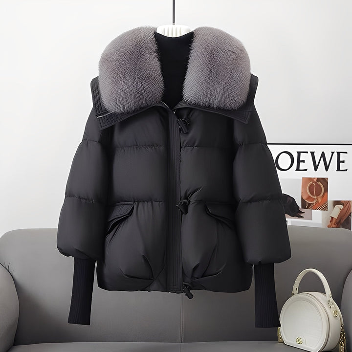 Victoria - schicke Windjacke mit Daunen und Pelzkragen für Damen