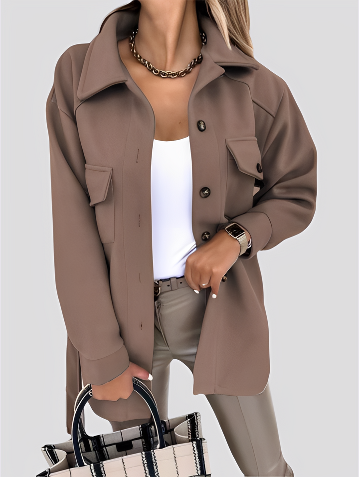 Tiffanie - Moderne, leichte Damenwolljacke mit Reverskragen