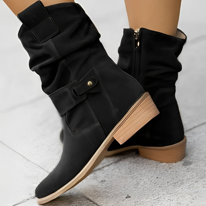 Celestine - Stilvolle kurze Damenstiefel mit abgerundeter Spitze