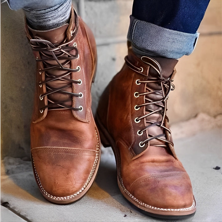 Jaydon - Klassische Lederstiefel für Herren mit runder Spitze