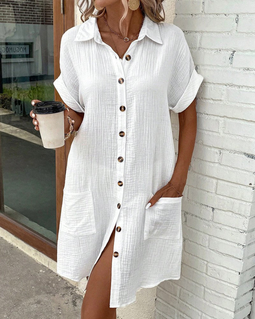 Rorie - Einfaches Sommerhemdkleid für Damen